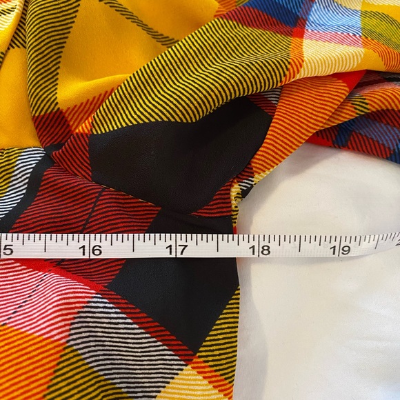 New York & Company Yellow Plaid Long Sleeve Dress - Picture 3 of 8